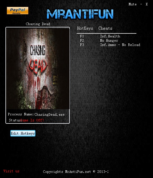 死亡追逐v1.0四項修改器 MrAntiFun版 0