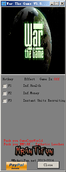 戰(zhàn)爭游戲修改器+3  0
