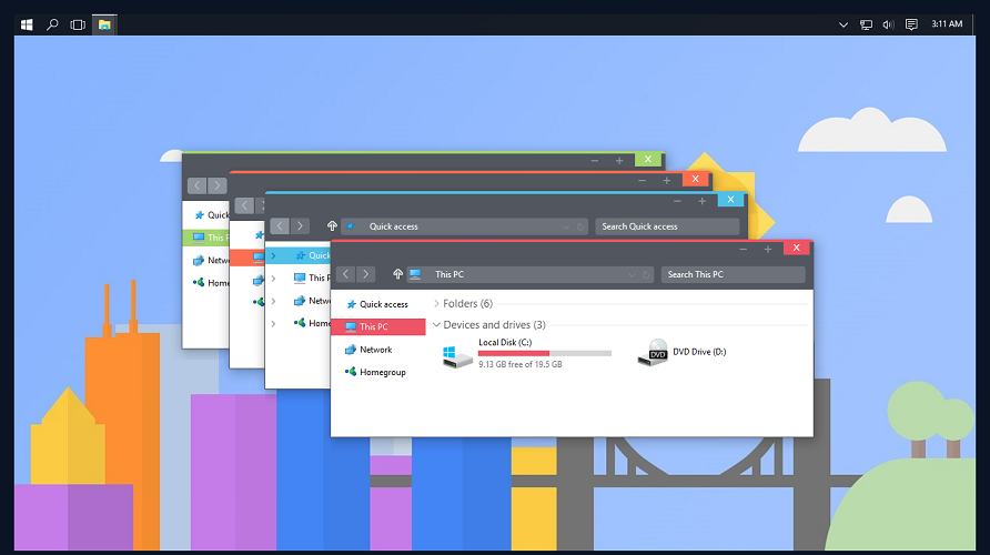 Win10多彩邊框主題包FlattasDark  0