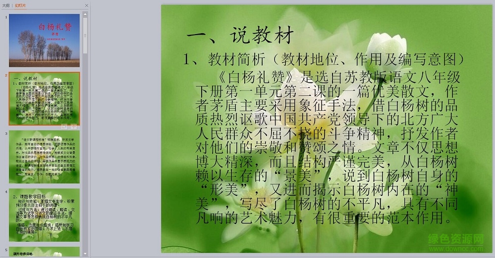 白楊禮贊ppt課件 免費(fèi)版 0