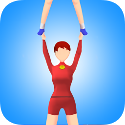 體操少女翻轉(zhuǎn)跳躍