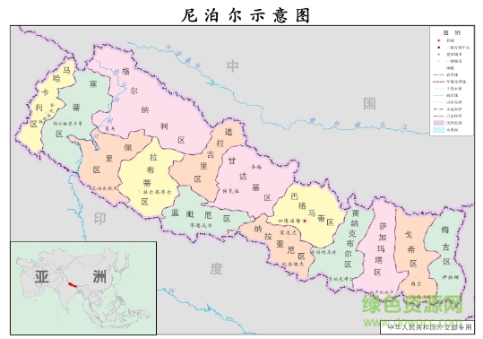 尼泊爾地圖高清中文版 jpg格式 0
