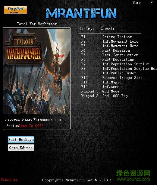 全面戰(zhàn)爭(zhēng)戰(zhàn)錘十五項(xiàng)修改器  0