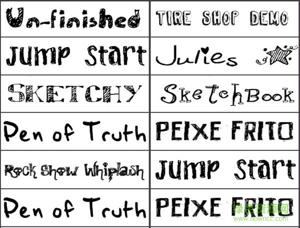 手繪英文字體打包 43款 0