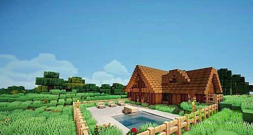 我的世界生存小木屋地圖存檔 v1.8 綠色版 0