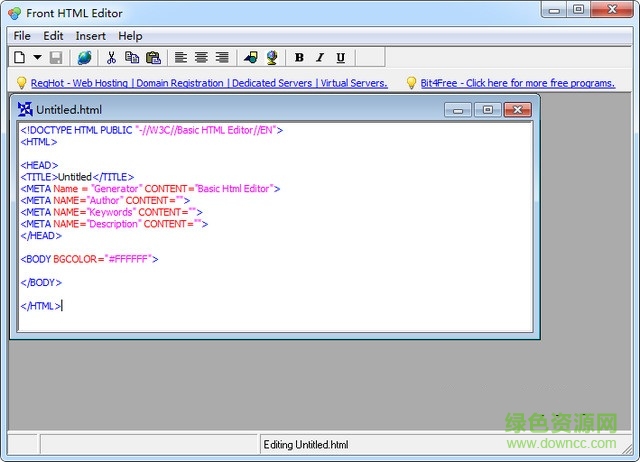 Front HTML Editor(HTML代碼編輯器) v1.0 綠色版 0