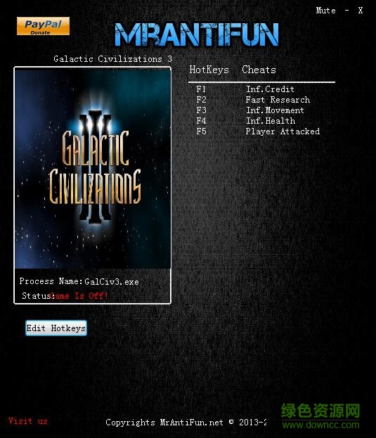 銀河文明3 v1.8四項(xiàng)修改器 MrAntiFun版 0