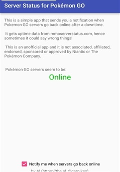 pokemon go服務(wù)器狀態(tài)手機(jī)版(server status for pokemon go) v1.1 安卓版 1