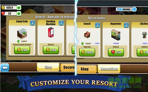 酒店大亨3中文版修改版(Resort Tycoon) v1.8 安卓無限金幣版 1