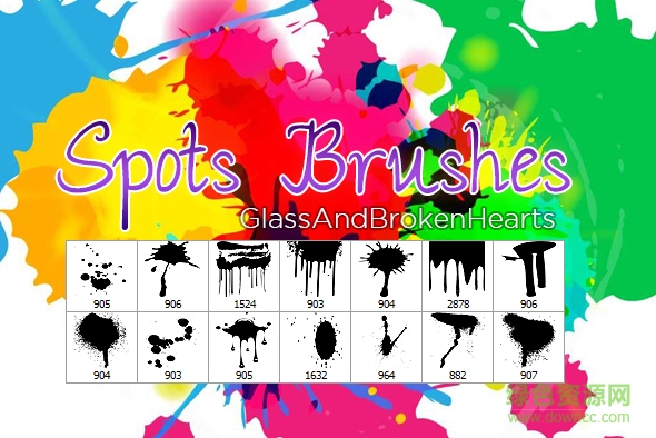 7種噴濺的墨跡效果筆刷  0