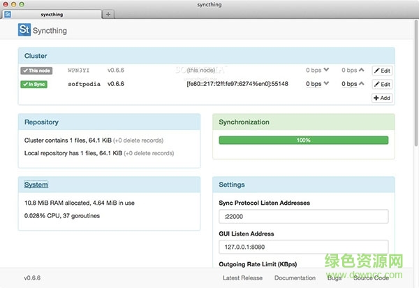 Syncthing中文mac版(文件同步) v0.14.4 蘋果電腦版 0