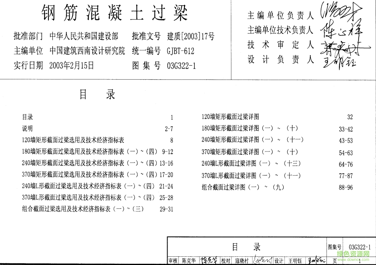 03G322-1鋼筋混凝土過梁圖集 pdf高清電子版 0