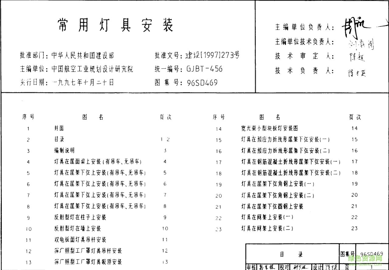 96SD469常用燈具安裝圖集 pdf高清電子版 0