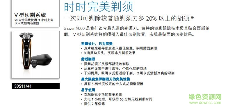 飛利浦剃須刀S9511/41使用說明書 pdf高清版 0
