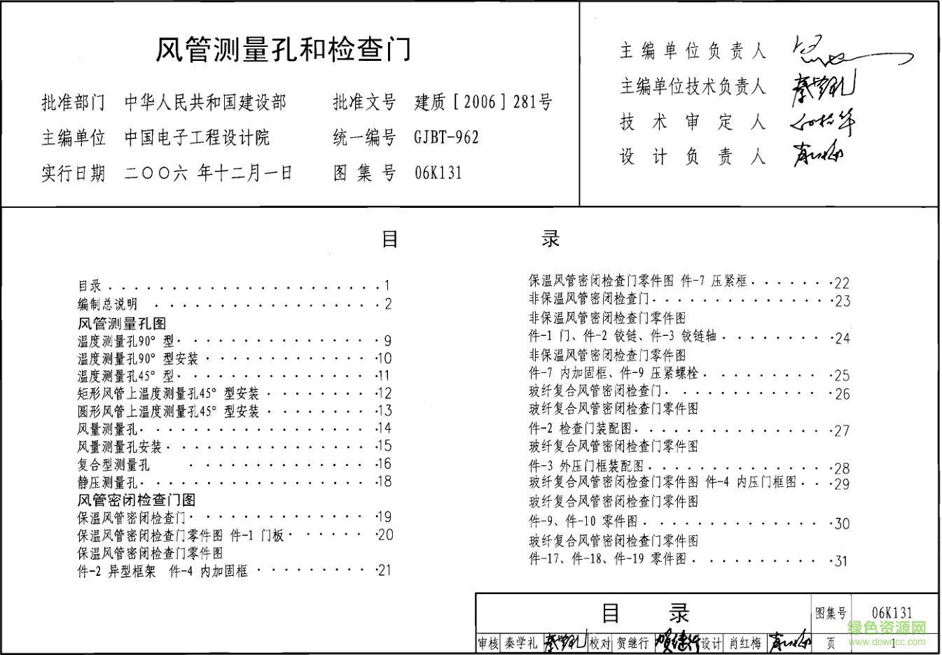 06k131風管測量孔和檢查門圖集 pdf高清電子版 0