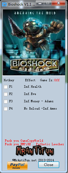 生化奇兵1四項(xiàng)修改器  0