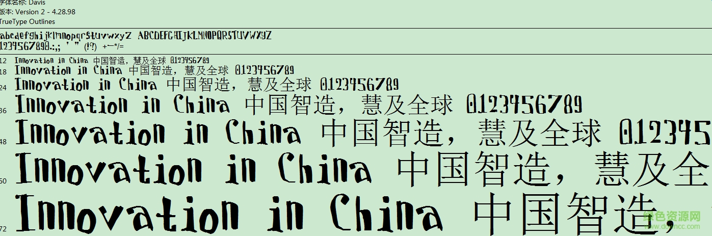 Davis字體 ttf免費(fèi)版 0