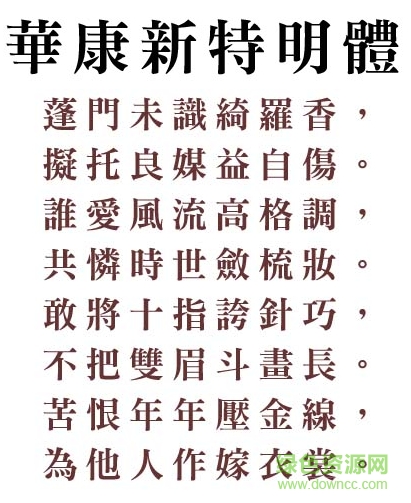 “華康新特明體”