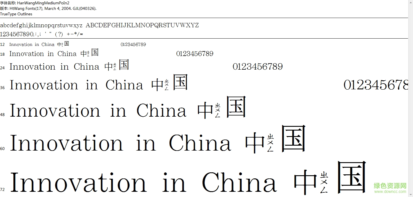 王漢宗中明體破音二  0