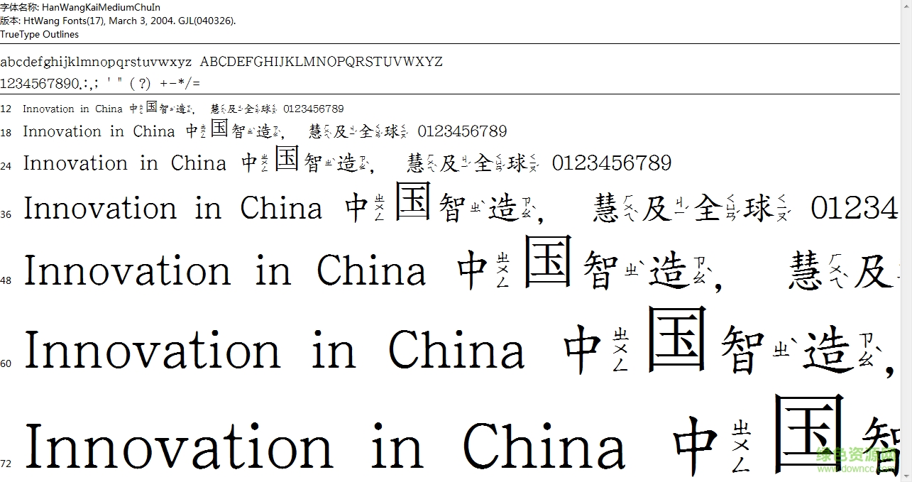 王漢宗中楷體注音字體