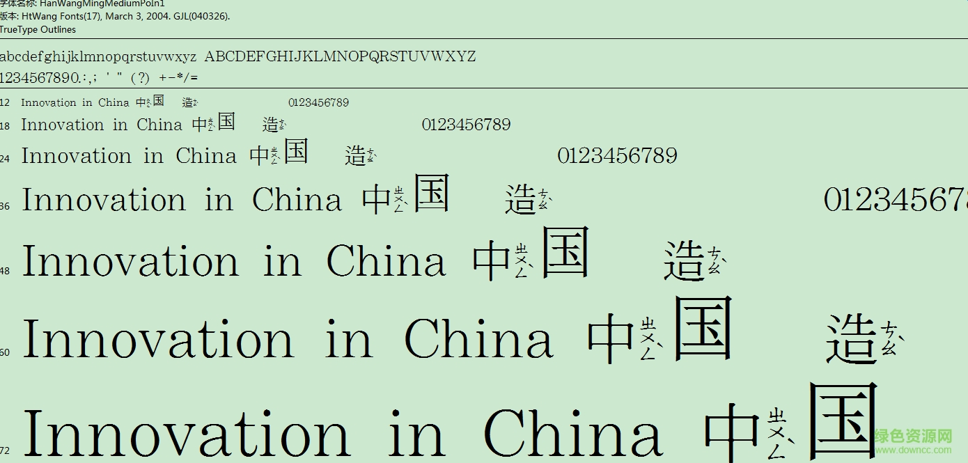 王漢宗中明體破音一  0