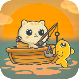 貪吃貓釣魚