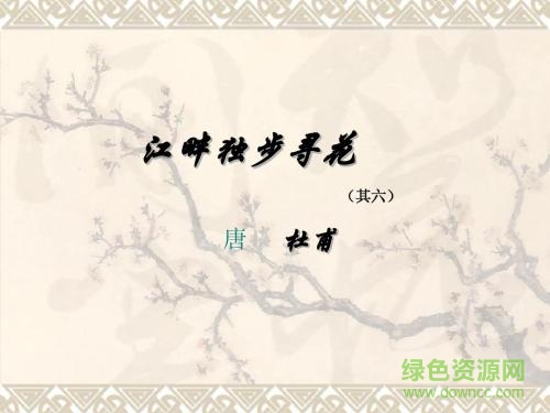 江畔獨(dú)步尋花杜甫ppt課件
