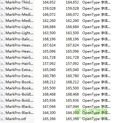 ff mark英文字體  0