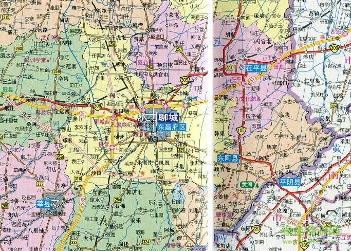 山東聊城地圖全圖高清版