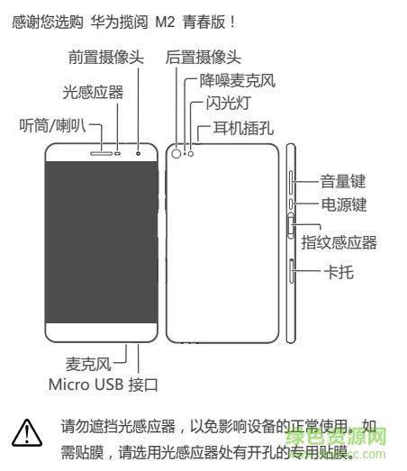 華為攬閱青春版m2使用說明書