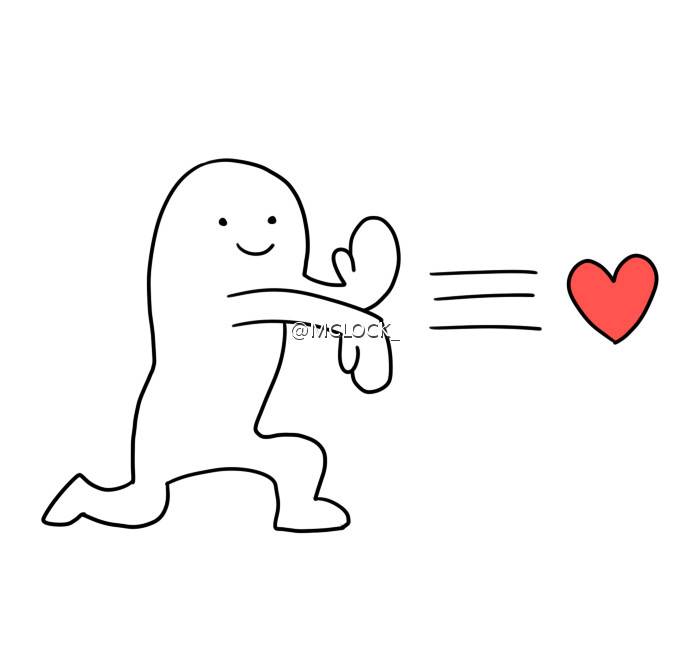 白色小人發(fā)射愛心表情包