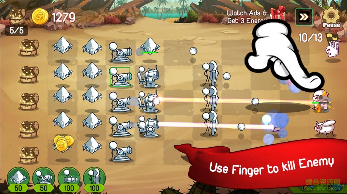火柴人防御卡通戰(zhàn)爭內(nèi)購 v1.2.5 安卓無限鉆石版 3