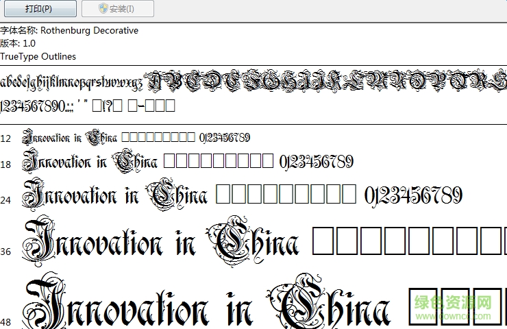 rothenburg英文字體  0