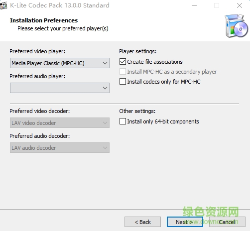 K-Lite Codec Pack Standard v13.0.0  官方版 0