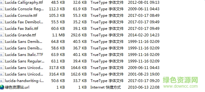 lucida family 字體  0