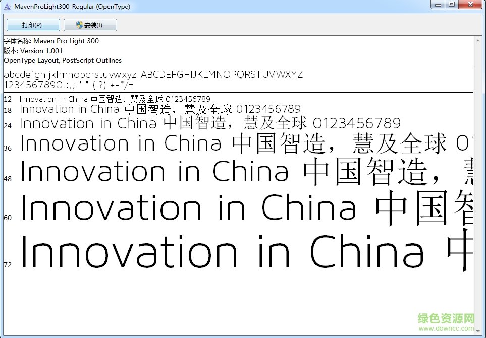 maven pro英文字體  0