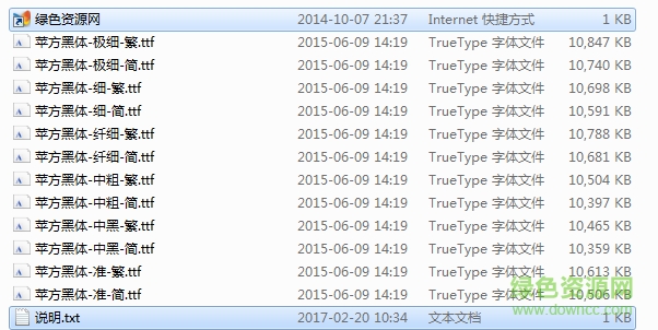 蘋果蘋方字體全套打包 for mac 完整版 0