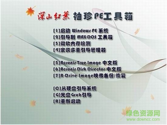 深山紅葉袖珍pe系統(tǒng)工具箱(u盤(pán)啟動(dòng)) v32 最新官方正式版 0