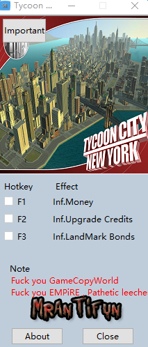 城市夢(mèng)想家紐約三項(xiàng)修改器  0