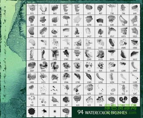 ps水彩畫筆筆刷 196款 0