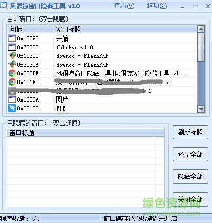 窗口隱藏工具win7 v1.0 綠色版 0