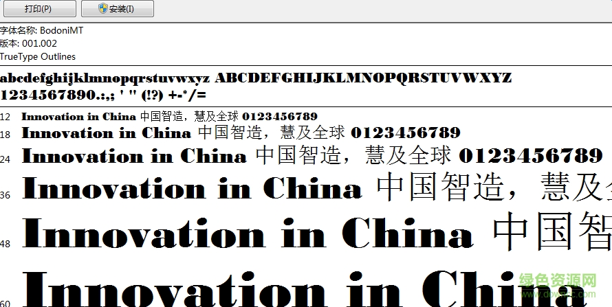 bodonimtz black字體  0