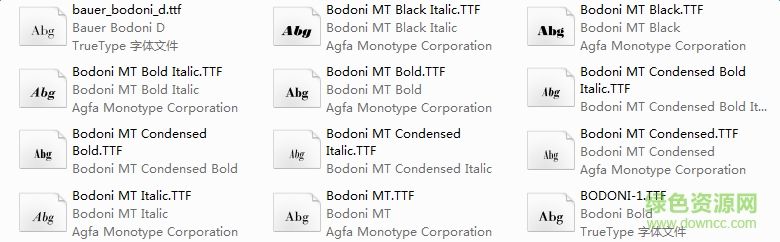 bodoni系列字體  0