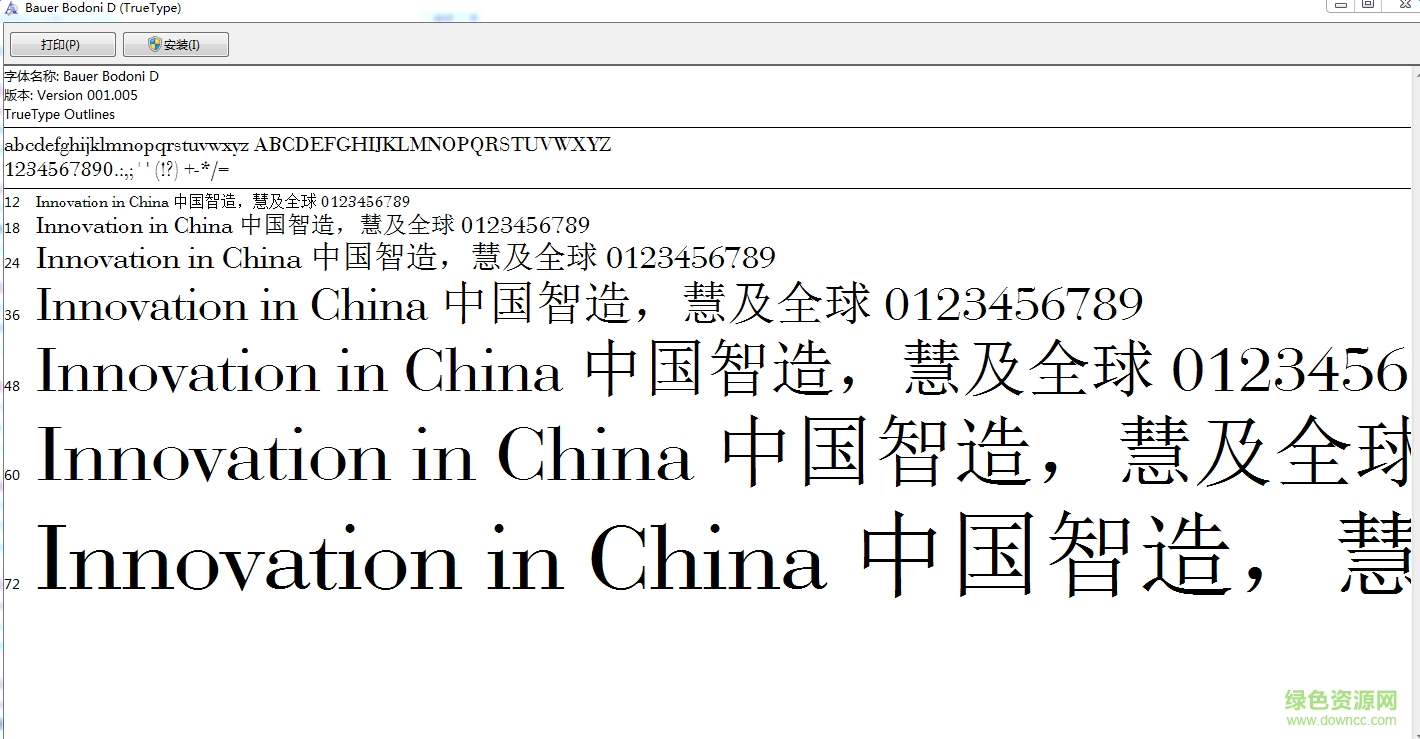 bauer bodoni英文字體  0