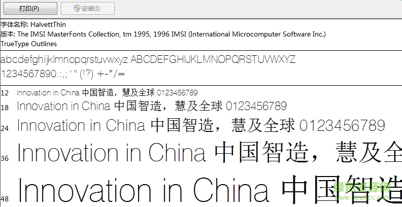 halvettthin字體  0