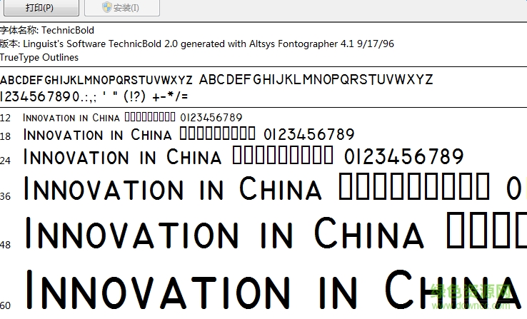 technicbold英文字體  0