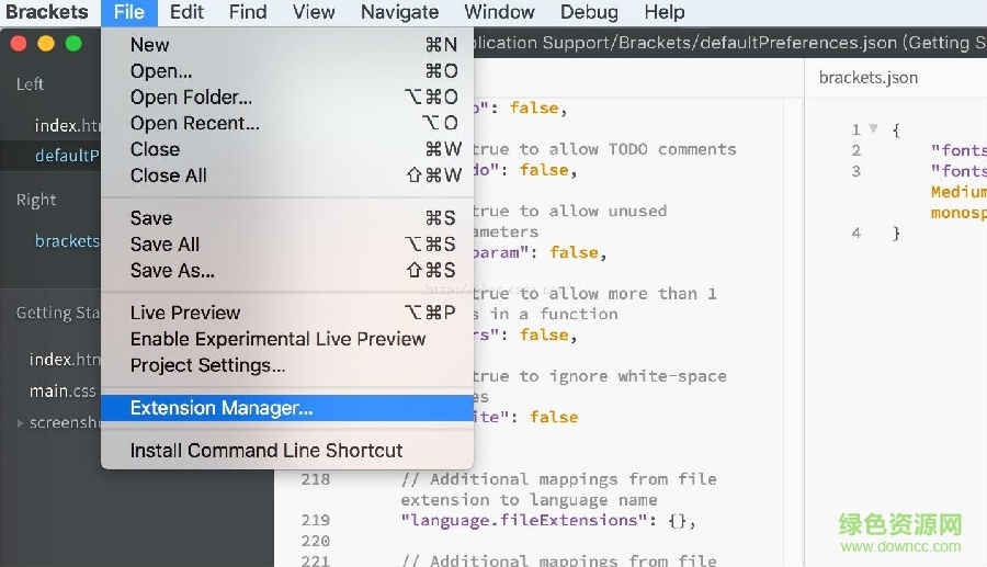 brackets emmet插件