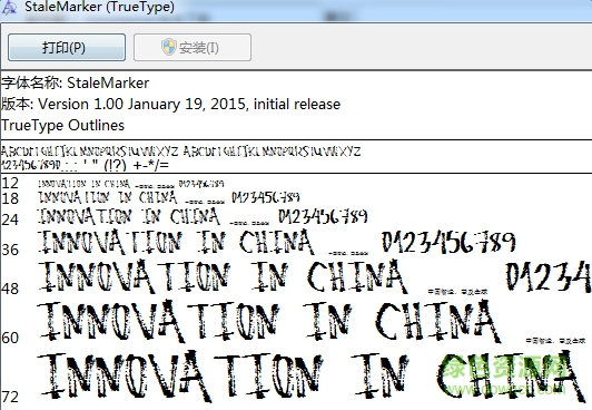 StaleMarker英文字體  0