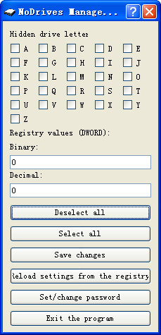 NoDrives Manager(隱藏硬盤分區(qū)工具) v1.2.0 綠色免費版 1