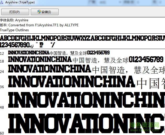 Aryshire英文字体 0